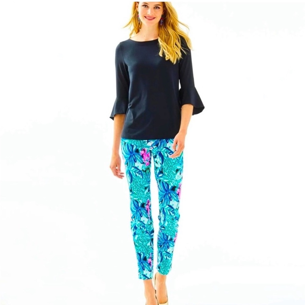 Lilly Pulitzer Kelly Skinny Ankle Pants Maldives Green Hype It Up